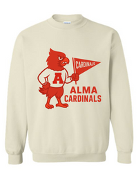 Alma Cardinals Vintage Mascot Tee & Sweatshirt