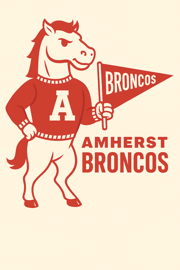 Amherst Broncos Vintage Mascot Tee