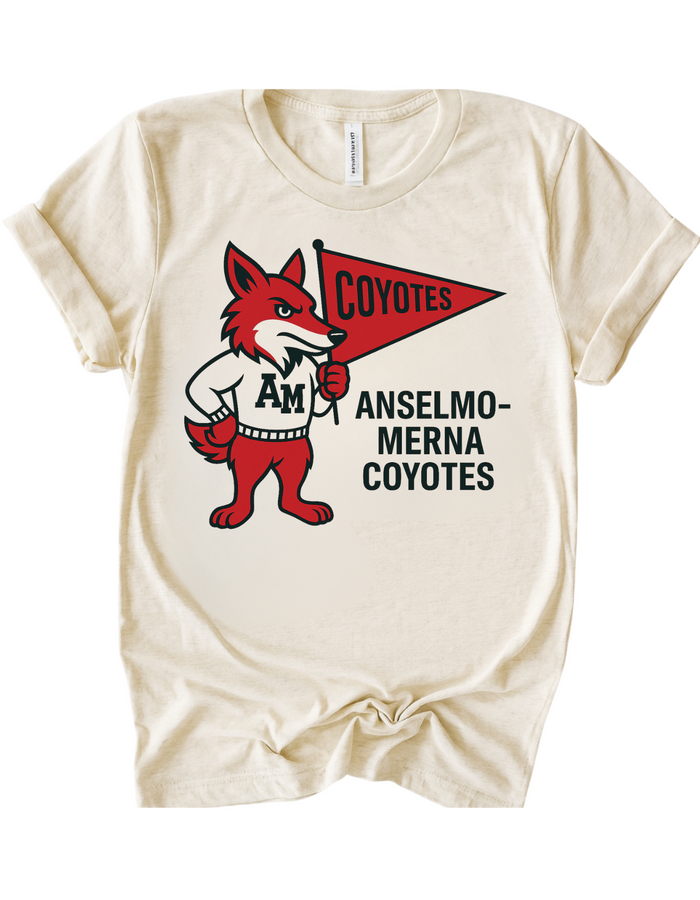 Anselmo-Merna Coyotes Vintage Mascot Tee & Sweatshirt