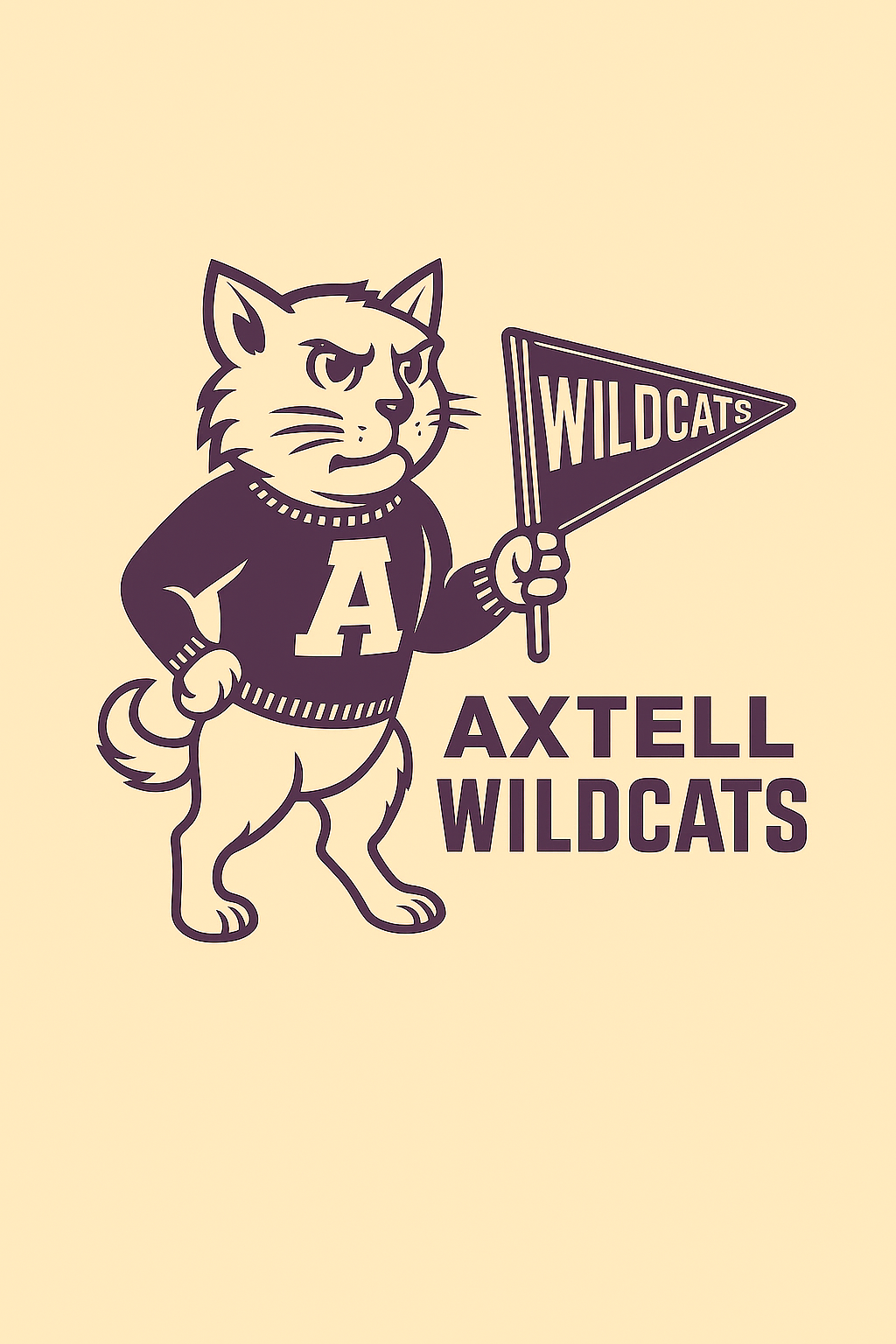 Axtell Wildcats Vintage Mascot Tee