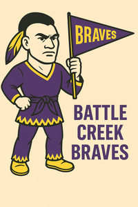 Battle Creek Braves Vintage Mascot Tee
