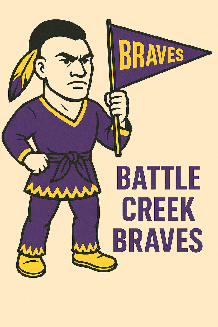 Battle Creek Braves Vintage Mascot Tee
