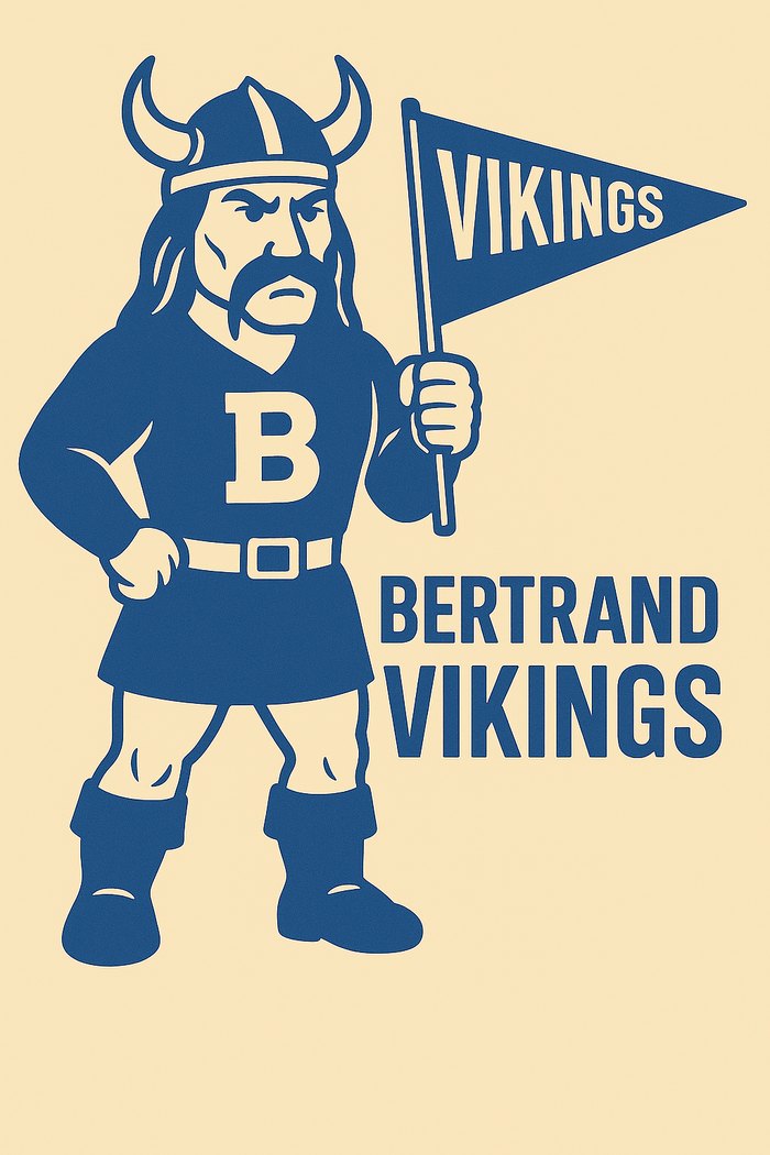 Bertrand Vikings Vintage Mascot Tee