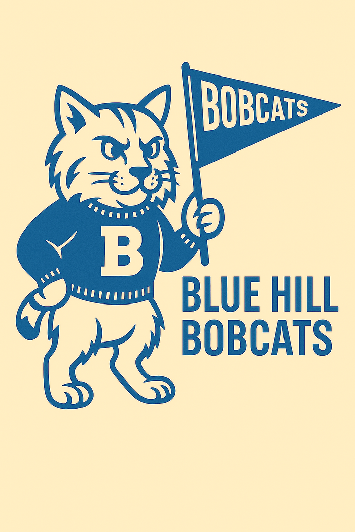 Blue Hill Bobcats Vintage Mascot Tee