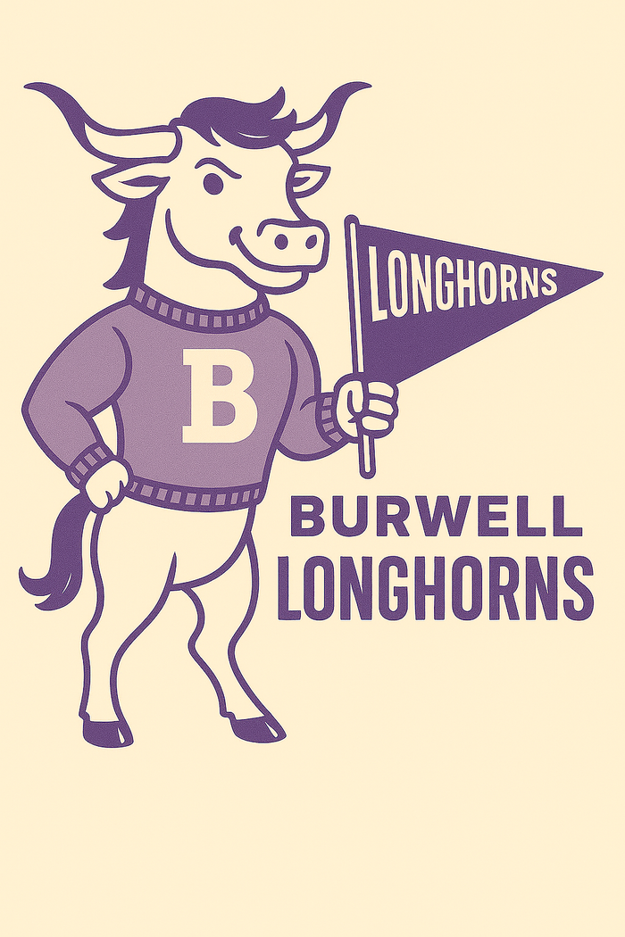 Burwell Longhorns Vintage Mascot Tee