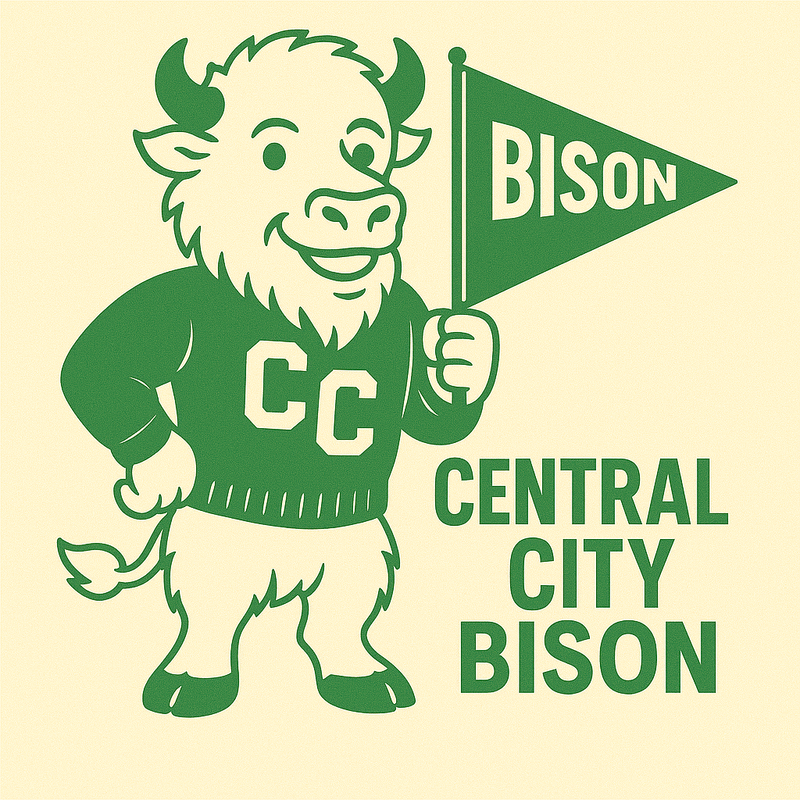 Central City Bison Vintage Mascot Tee
