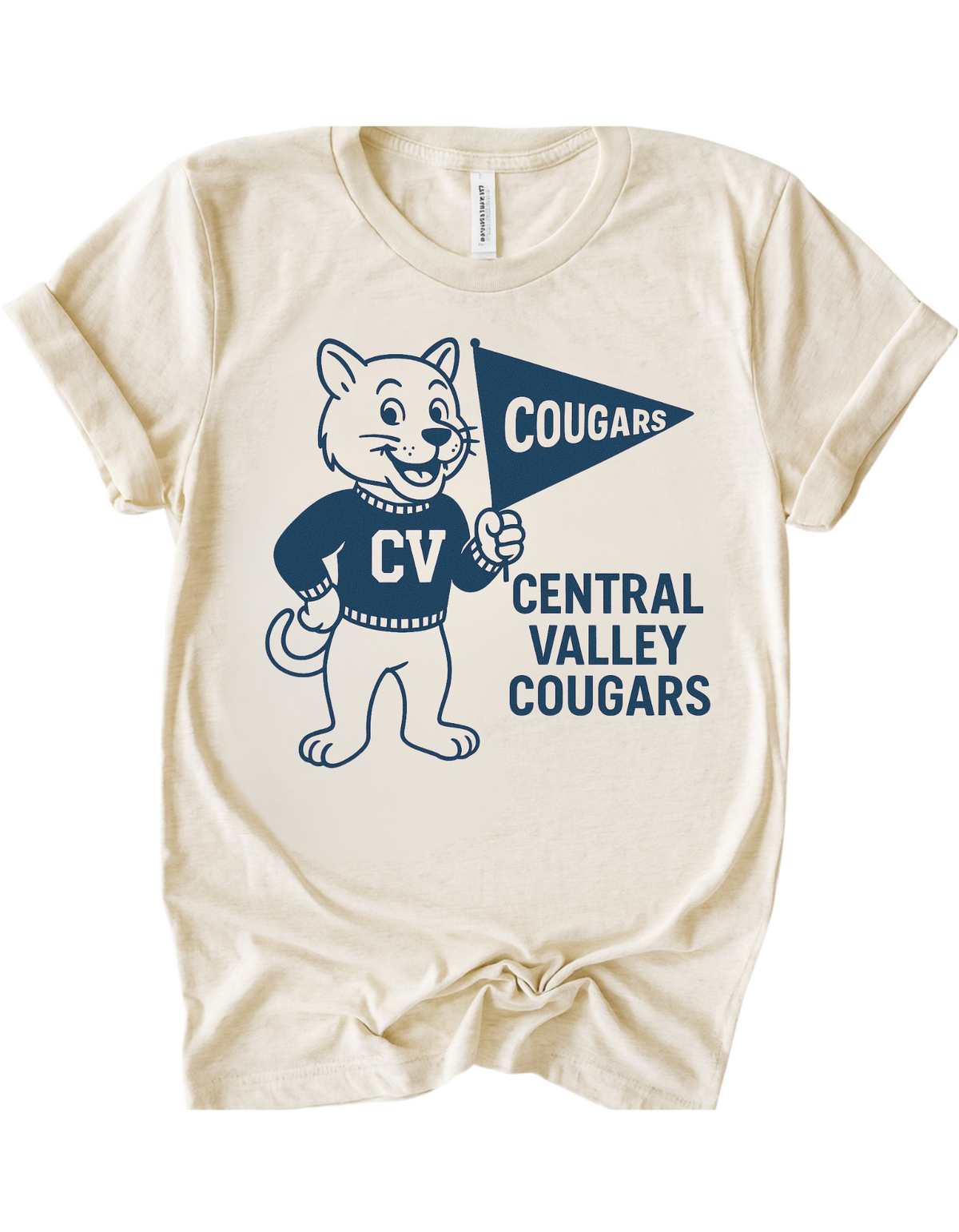 Central Valley Cougars Vintage Mascot Tee