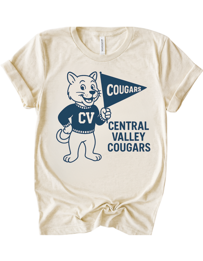 Central Valley Cougars Vintage Mascot Tee