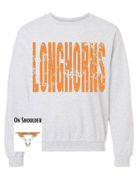 Chase County Longhorns Big Print Sweatshirt