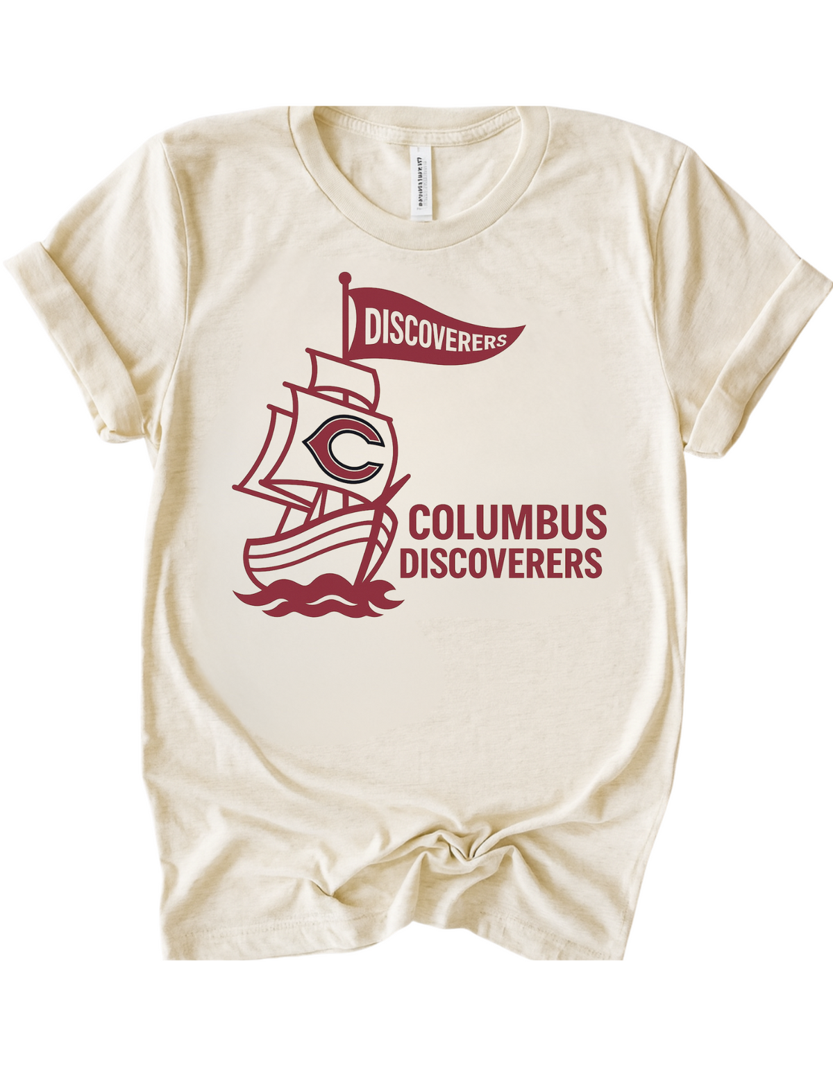 Columbus Discoverers Mascot Tee & Sweatshirt