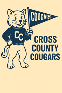 Cross County Cougars Vintage Mascot Tee