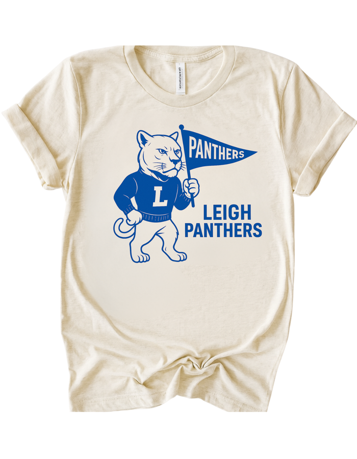 Leigh Panthers Vintage Mascot Tee & Sweatshirt