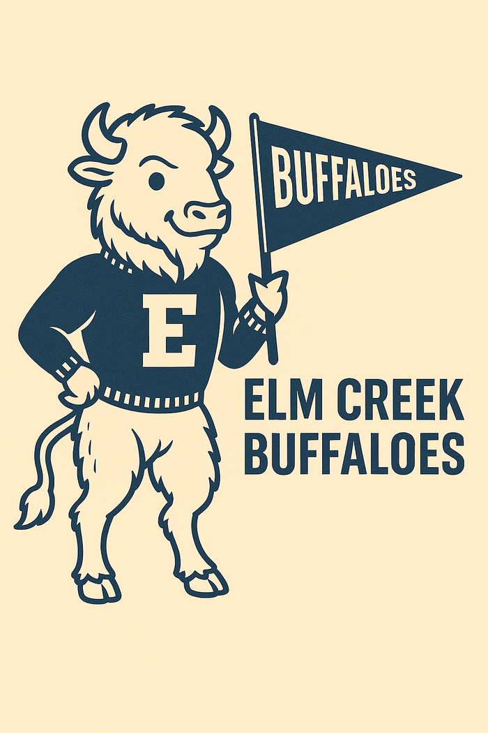 Elm Creek Buffaloes Vintage Mascot Tee