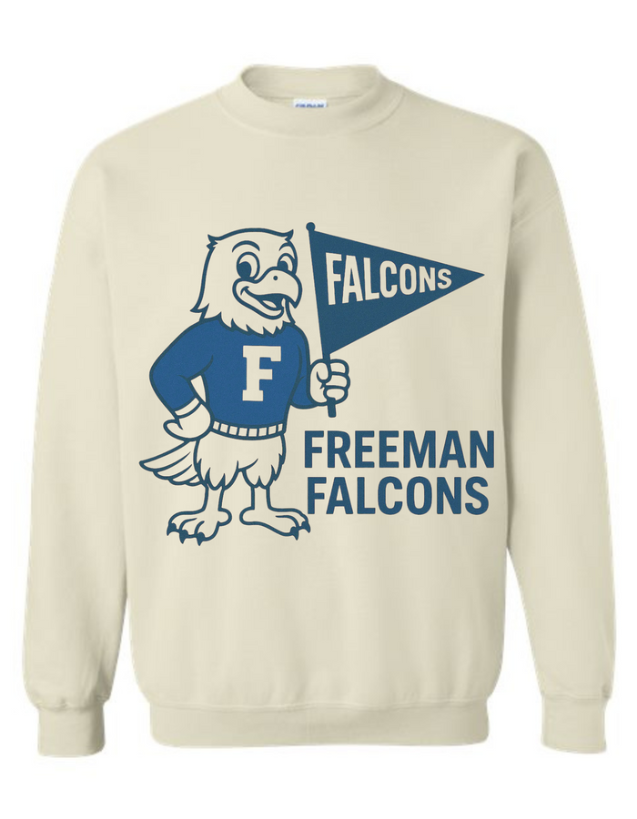 Freeman Falcons Vintage Mascot Tee & Sweatshirt