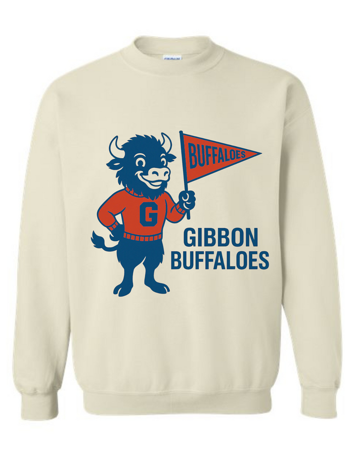 Gibbon Buffaloes Vintage Mascot Tee & Sweatshirt