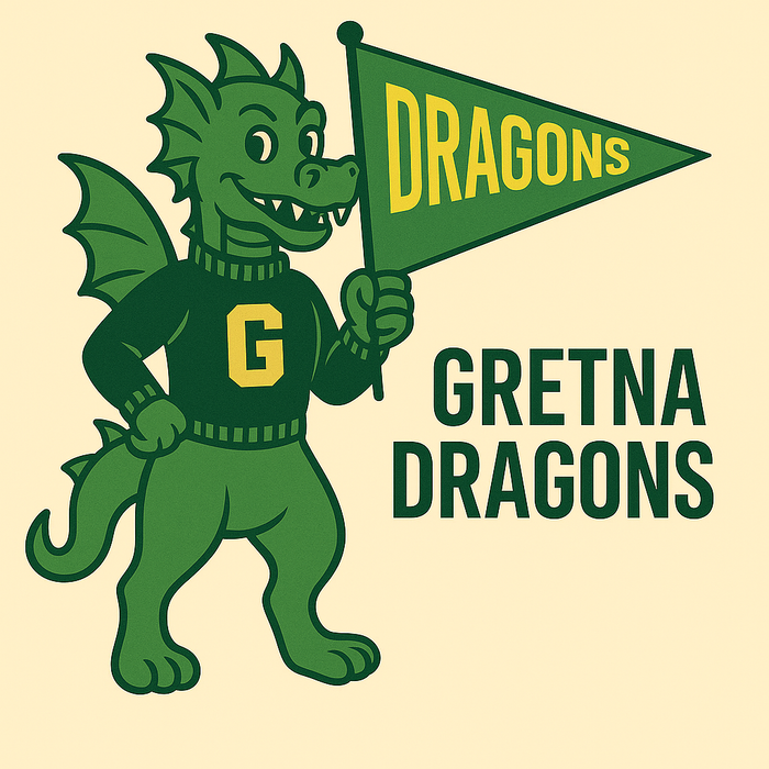 Gretna Dragons Vintage Mascot Tee