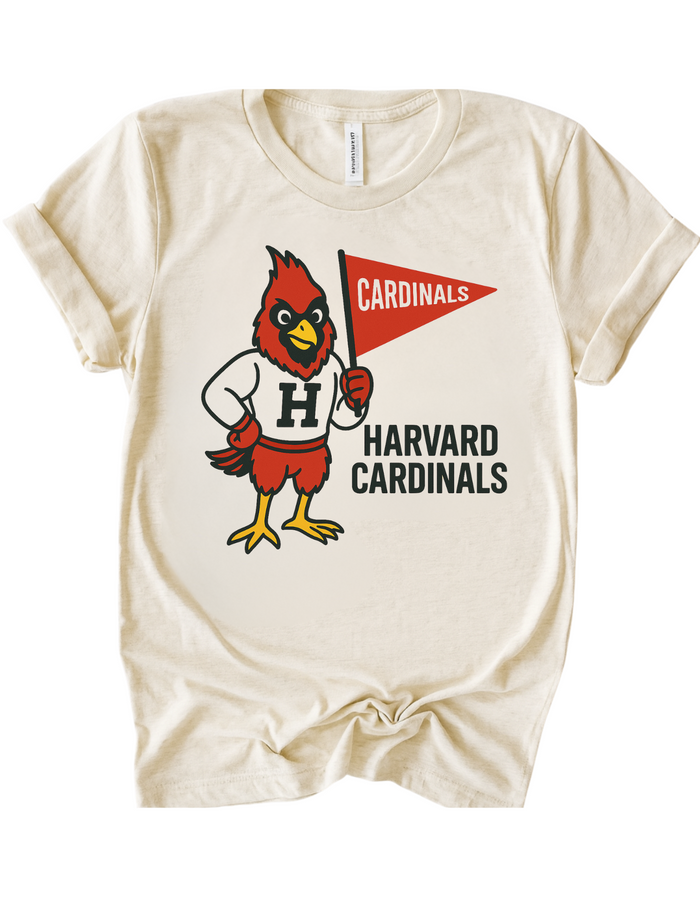 Harvard Cardinals Mascot Tee & Sweatshirt