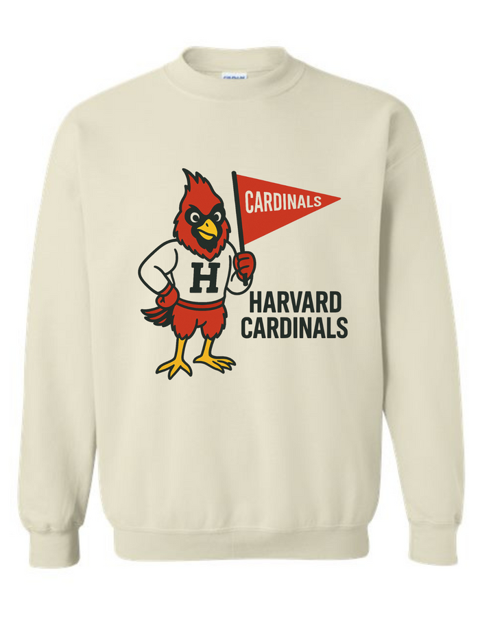 Harvard Cardinals Mascot Tee & Sweatshirt