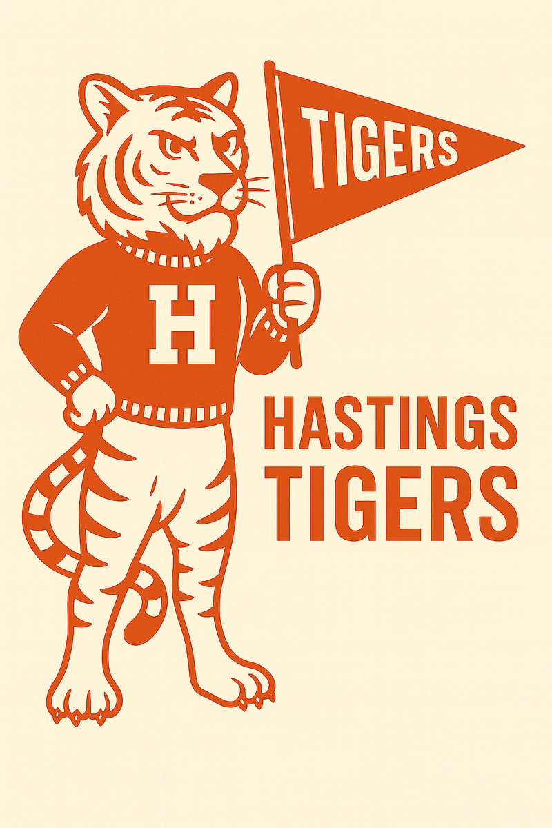 Hastings Tigers Vintage Mascot Tee
