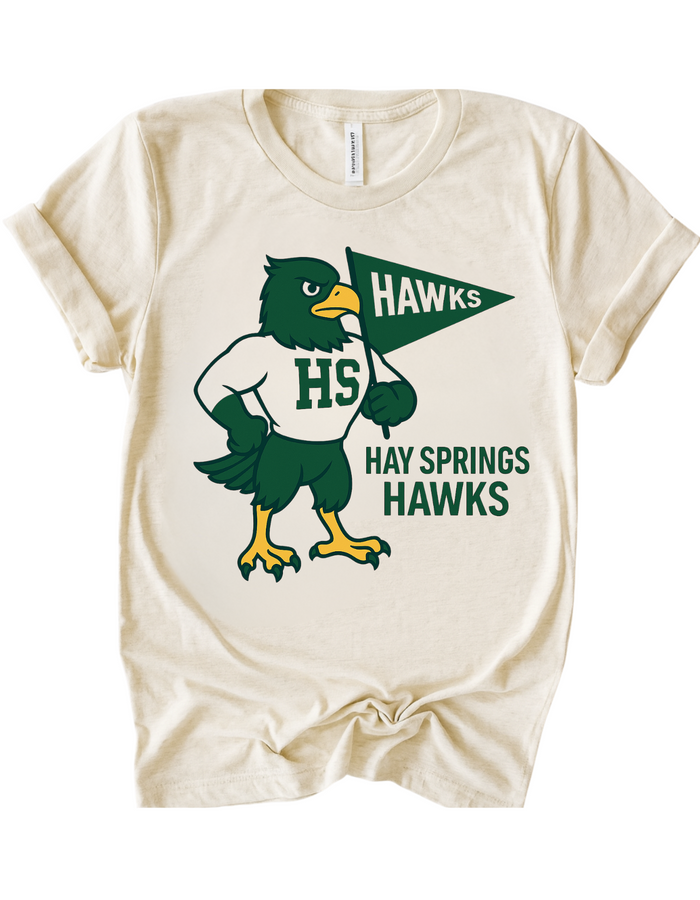 Hay Springs Hawks Mascot Tee & Sweatshirt