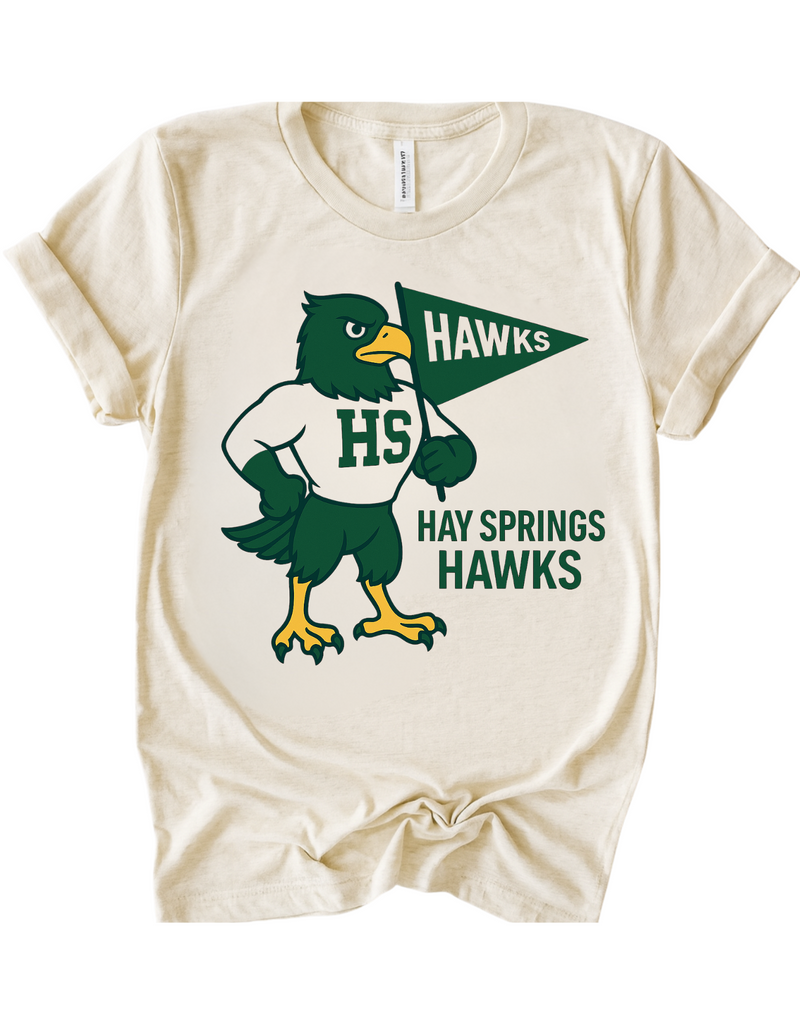 Hay Springs Hawks Mascot Tee & Sweatshirt