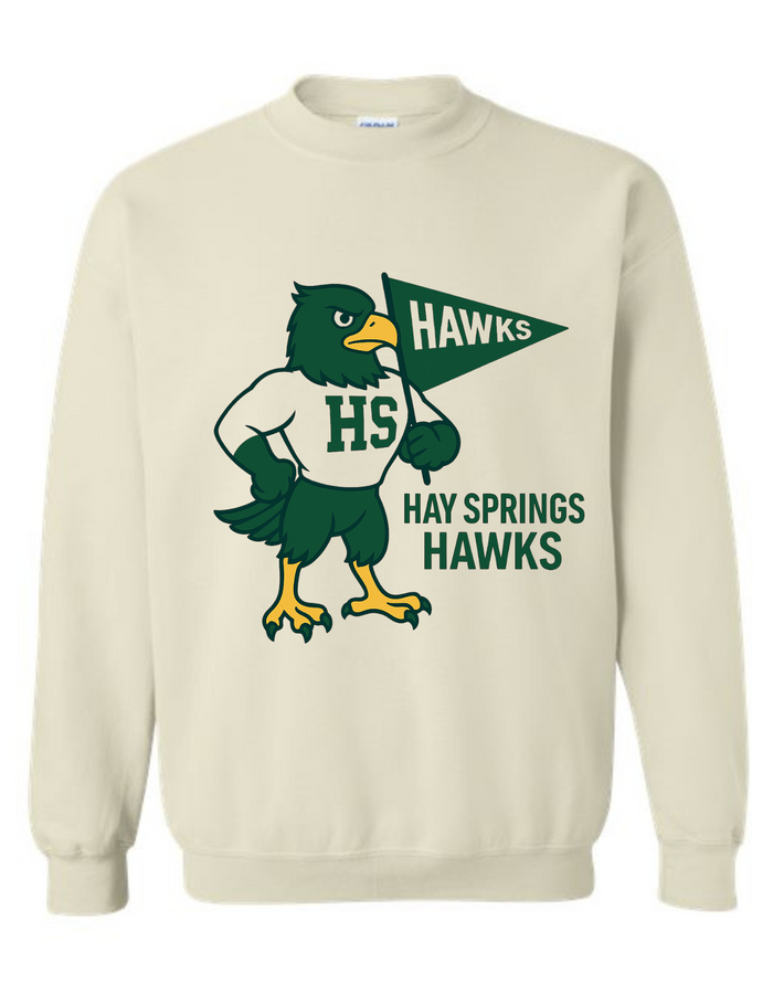 Hay Springs Hawks Mascot Tee & Sweatshirt