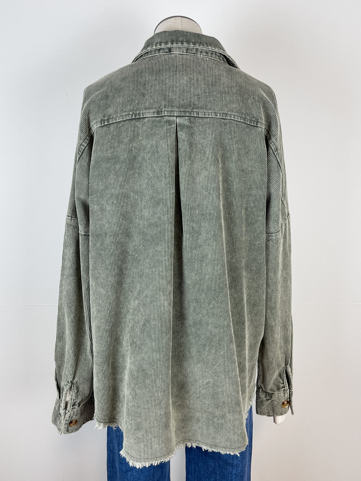 Emily Mineral Wash Corduroy Jacket in Green