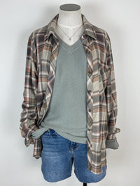 Kendall Plaid Button Down in Multi