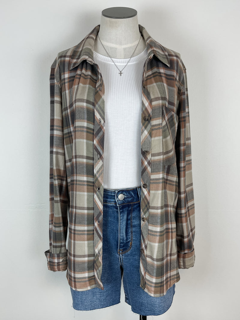 Kendall Plaid Button Down in Multi