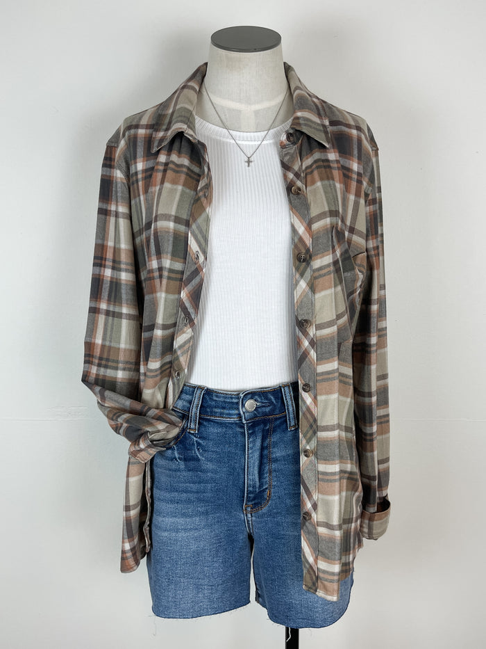 Kendall Plaid Button Down in Multi
