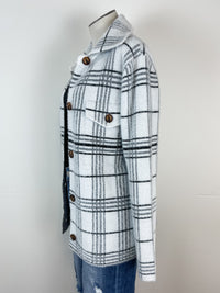 Laura Plaid Sweater Jacket in Ivory/Black