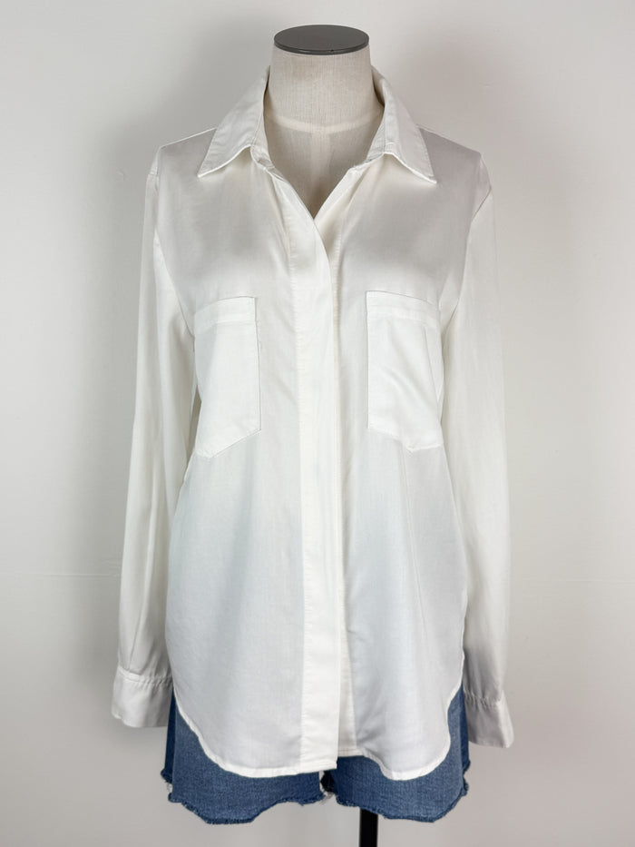 Nancy Button Down Top in Soft White