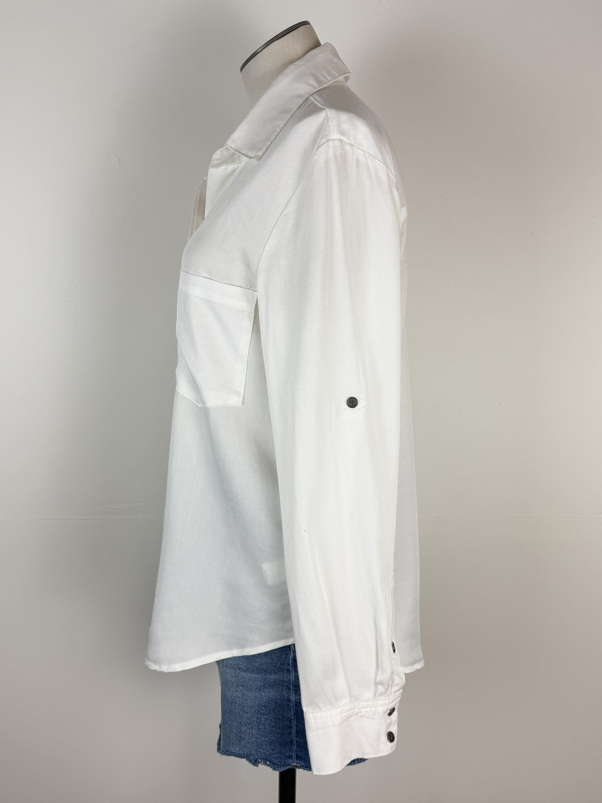 Nancy Button Down Top in Soft White