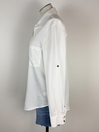 Nancy Button Down Top in Soft White