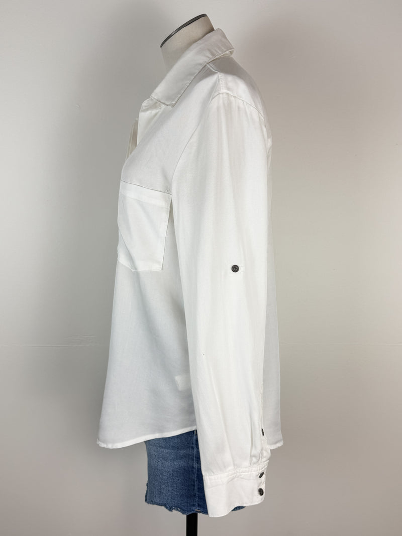 Nancy Button Down Top in Soft White