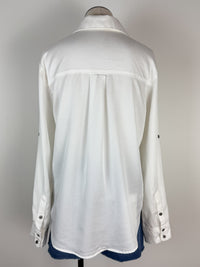 Nancy Button Down Top in Soft White