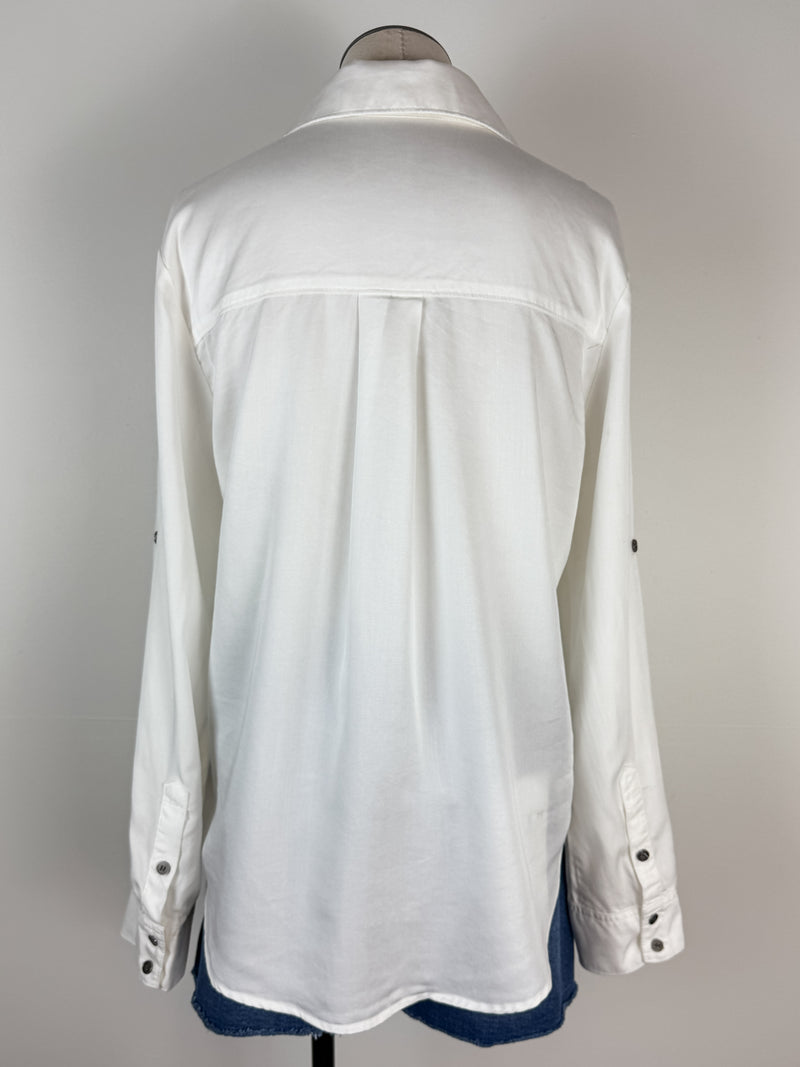 Nancy Button Down Top in Soft White