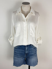 Nancy Button Down Top in Soft White