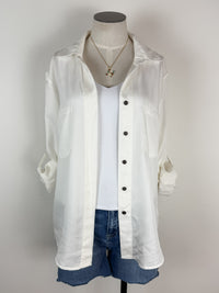 Nancy Button Down Top in Soft White