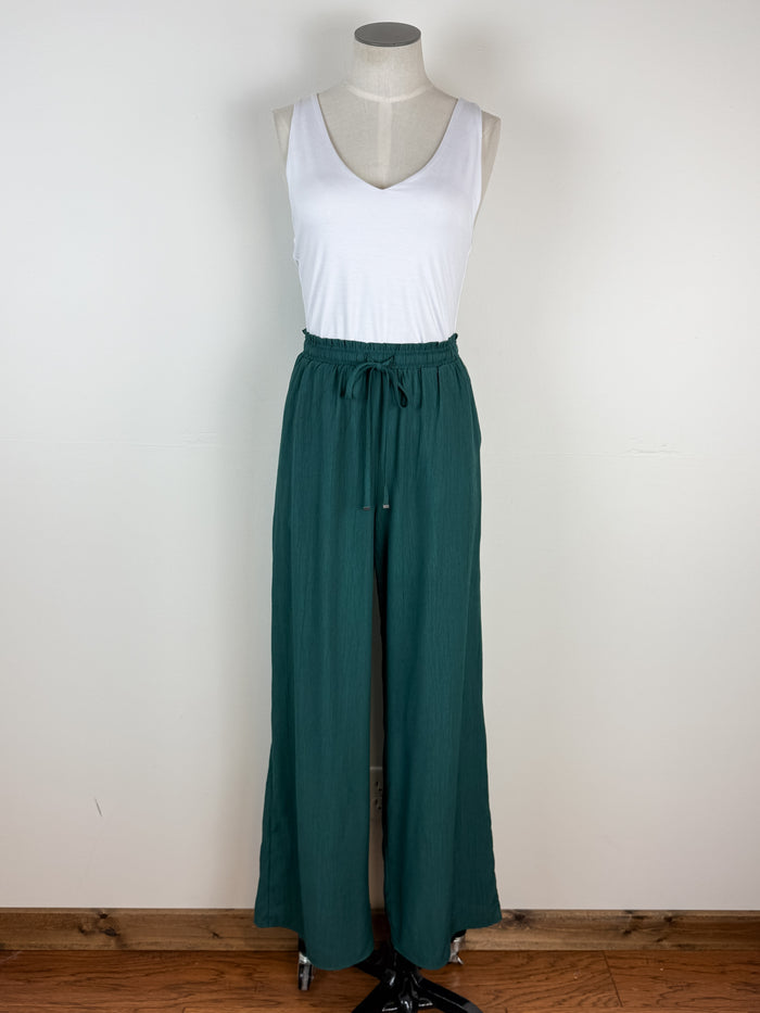 Soleil Wide Leg Pant in Emerald Green