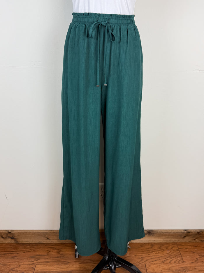 Soleil Wide Leg Pant in Emerald Green