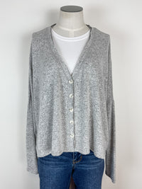 Devan Faux Cardigan in Heather Grey