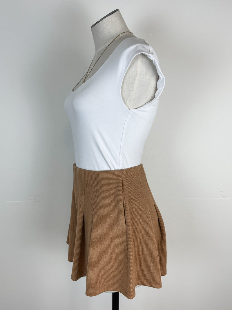 Ribbed Tennis Shorts in Mocha