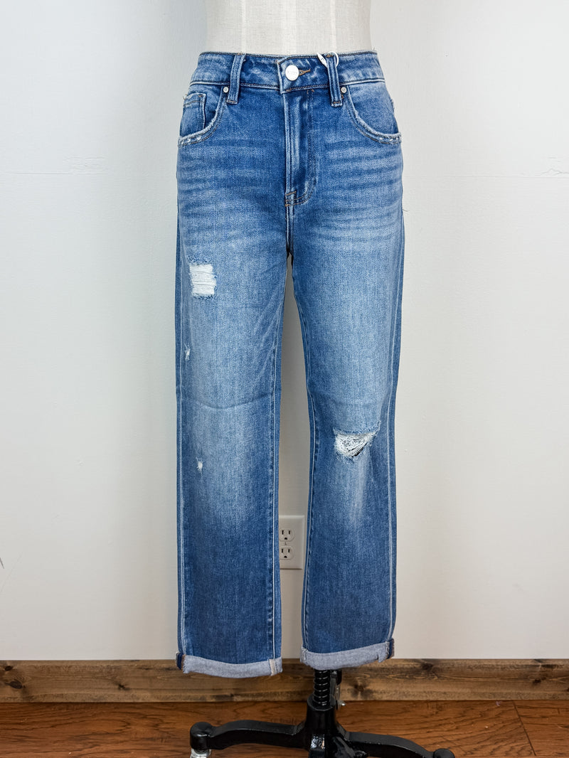 Risen Zara High Rise Cropped Girlfriend Jean