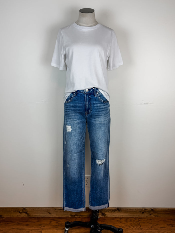 Risen Zara High Rise Cropped Girlfriend Jean