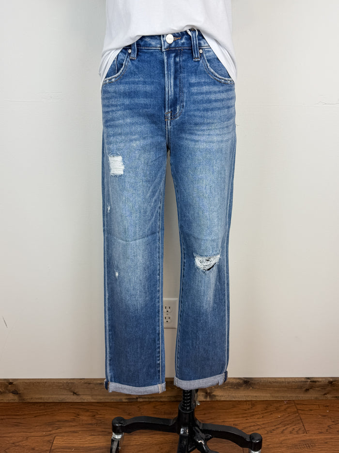 Risen Zara High Rise Cropped Girlfriend Jean