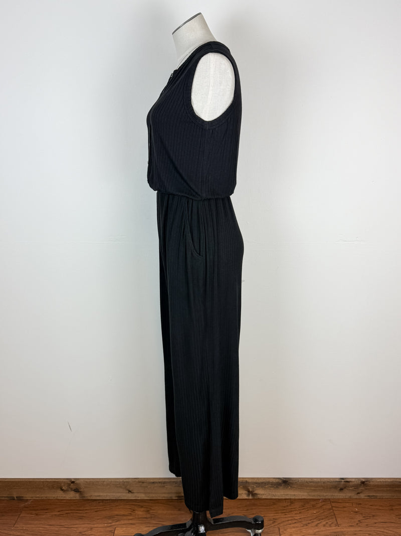 Naomi Ribbed Jumpsuit in Black