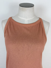 Ellie High Neck Basic Tank in Ginger