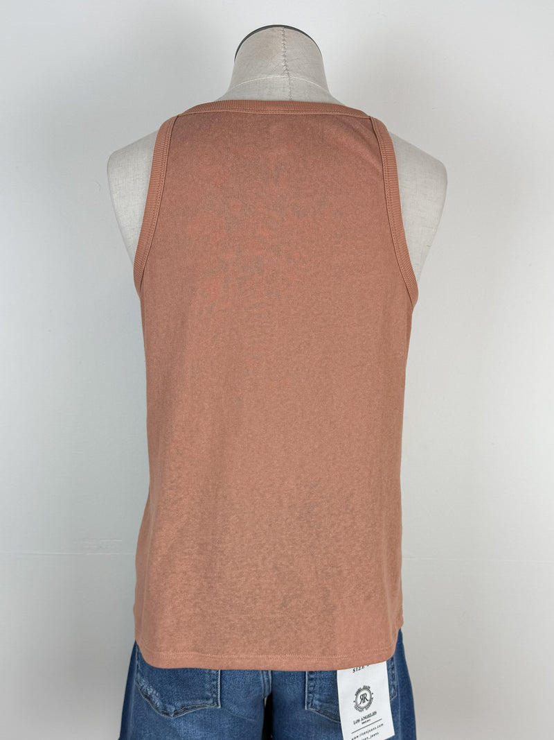 Ellie High Neck Basic Tank in Ginger