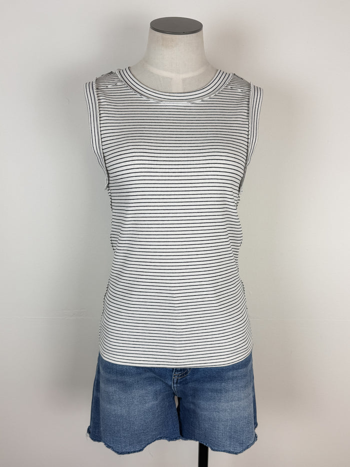Isla Striped Tank in White/Black